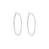 Tomfoolery White Gold Slim Diamond Pave Round Hoops Online