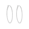 Tomfoolery White Gold Slim Diamond Pave Round Large Hoops Best