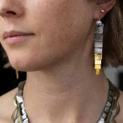 Tomfoolery White Topaz Slim Pivot Drop Earrings Fashion