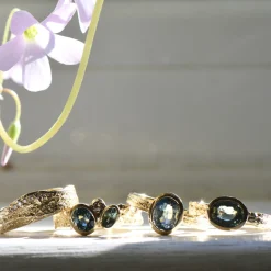 Tomfoolery Wide London Plane Diamond Halo Ring Online