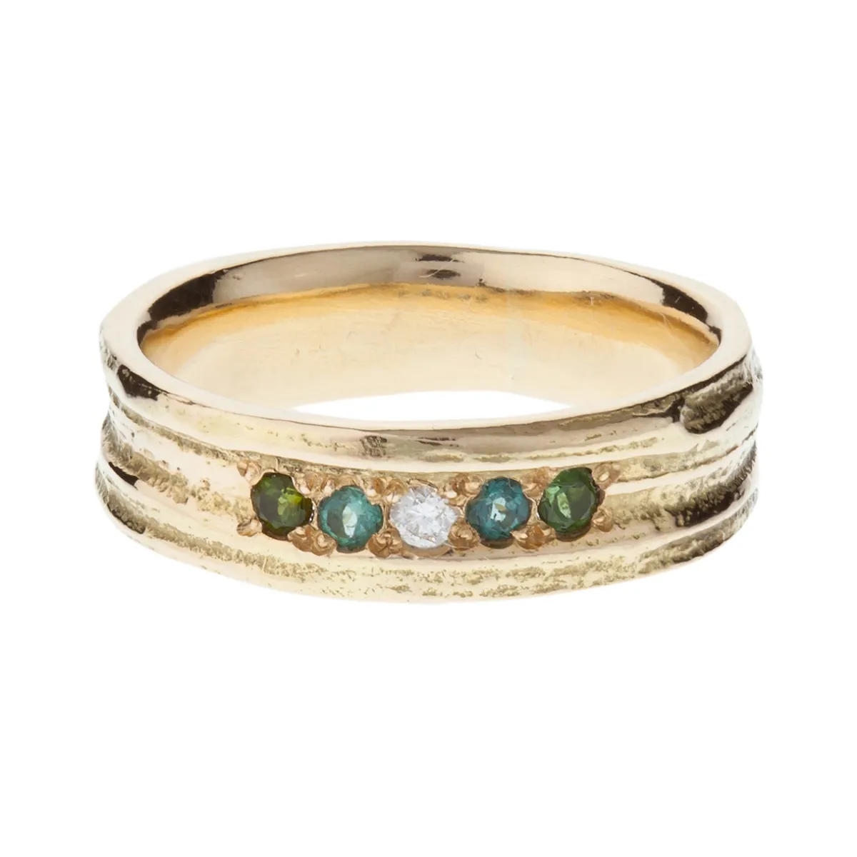 Tomfoolery Wide Oak Five Stone Ring Online