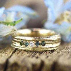 Tomfoolery Wide Oak Five Stone Ring Online