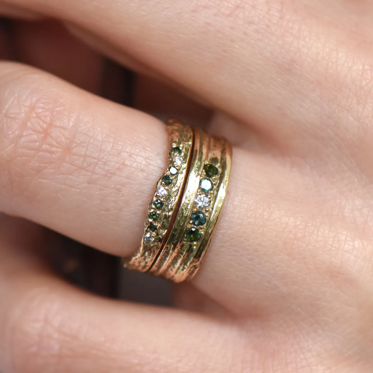 Tomfoolery Wide Oak Five Stone Ring Online