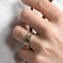 Tomfoolery Wide Oak Five Stone Ring Online