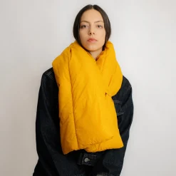 Tomfoolery Wide Padded Scarf Mustard Discount