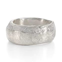 Tomfoolery Wide Silver Boulder Ring Clearance