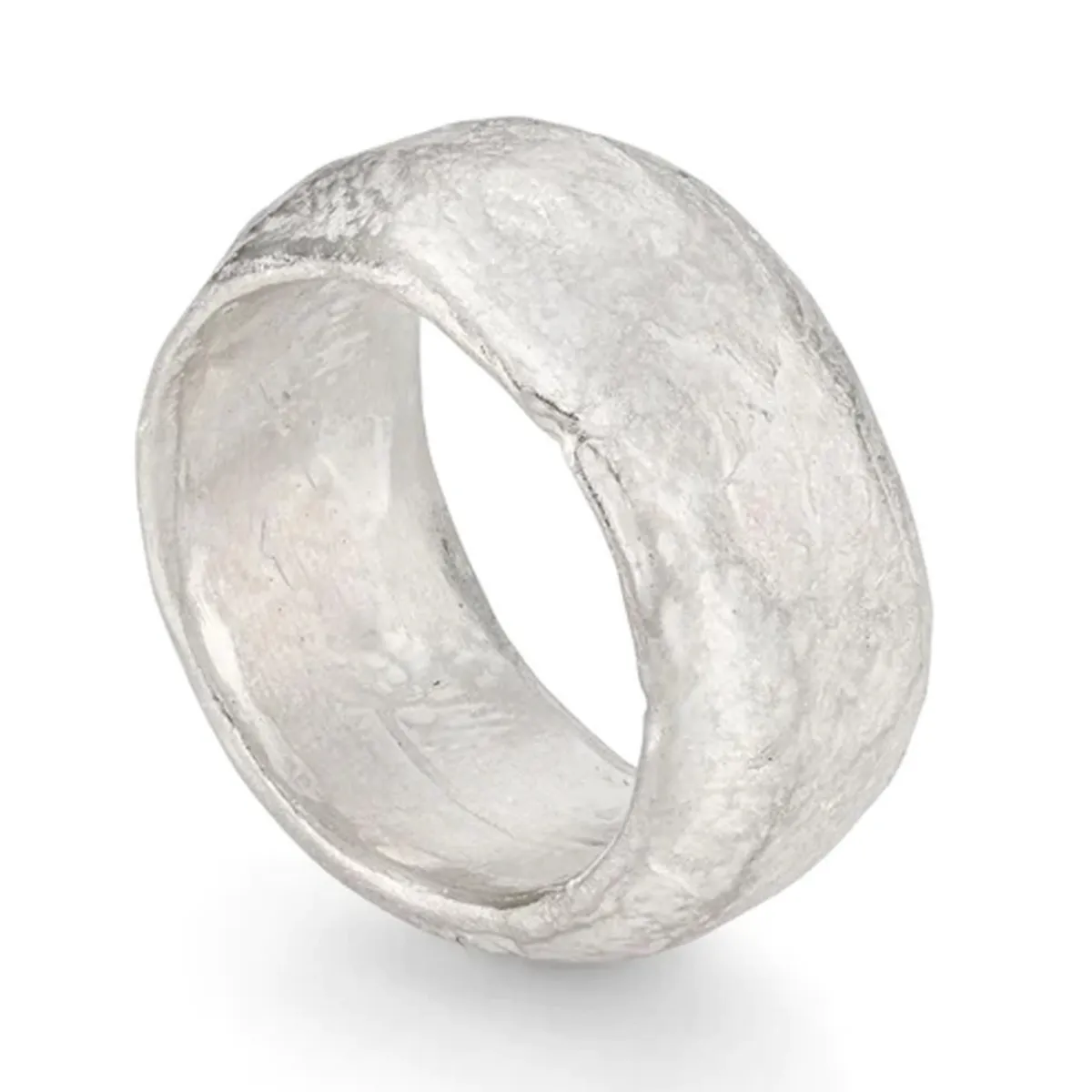 Tomfoolery Wide Silver Boulder Ring Clearance