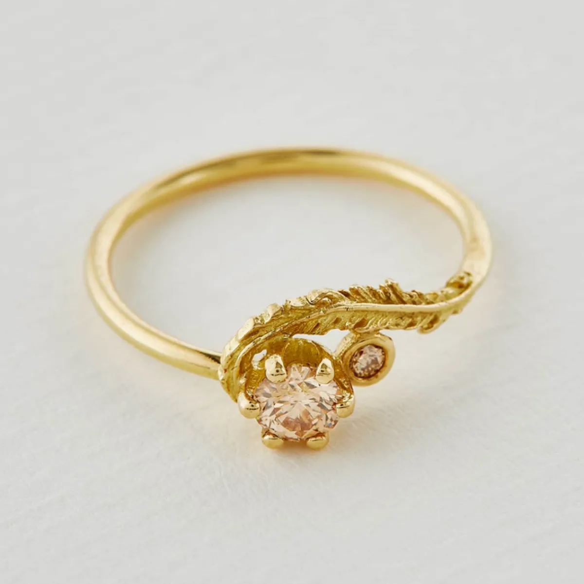 Tomfoolery Wisp & Double Champagne Diamond Ring Outlet