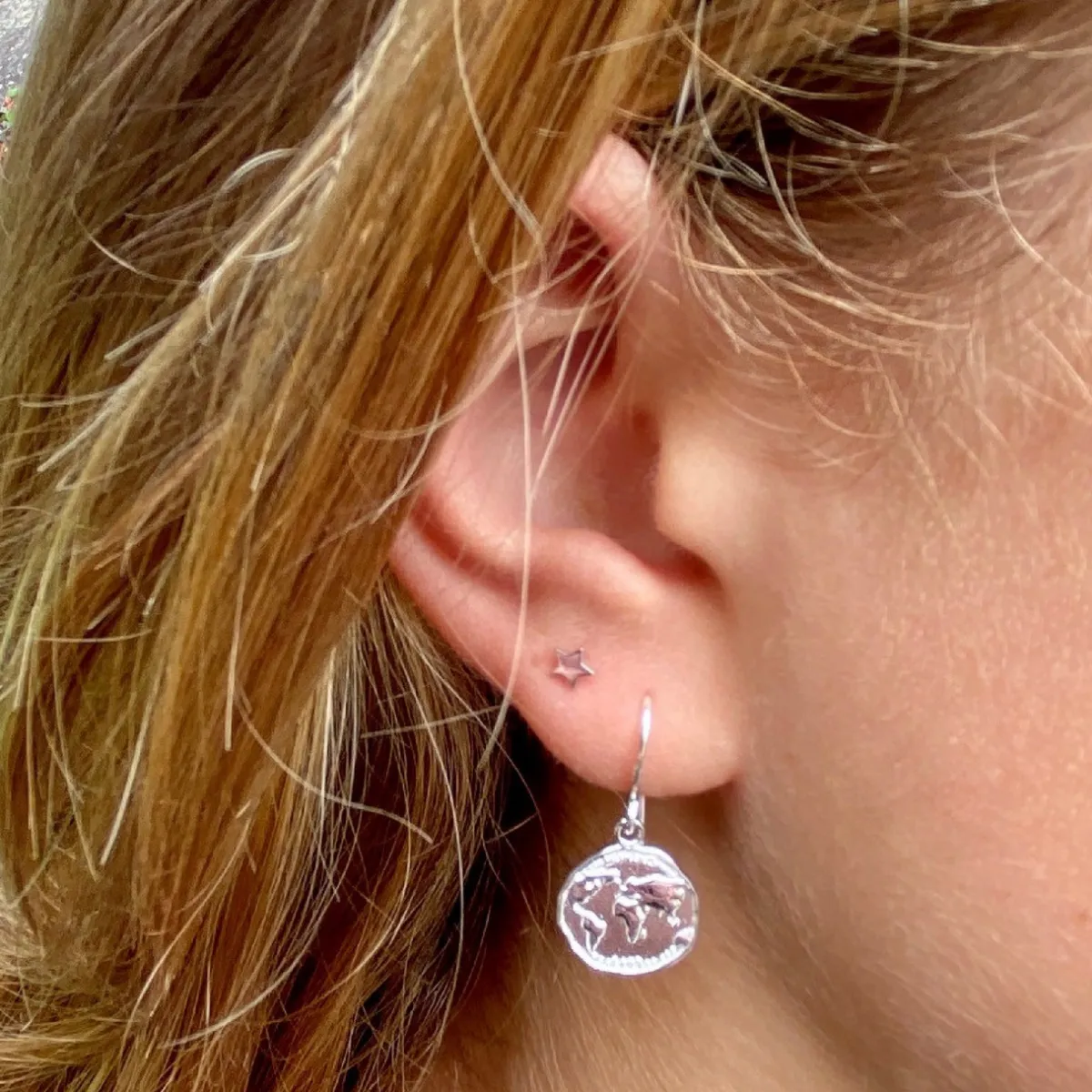 Tomfoolery World Coin Earrings in Gold Vermeil Hot