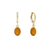 Tomfoolery Yellow Agate Cabochon Hoops Online