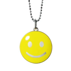Tomfoolery Yellow Enamel Smile Pendant Necklace Clearance