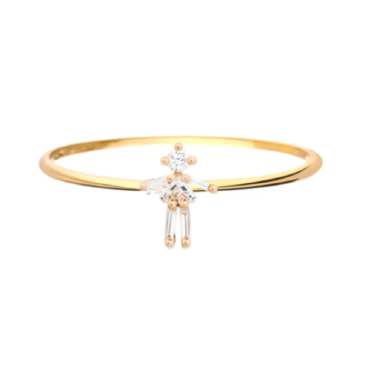 Tomfoolery Yellow Gold & Diamond Girl Ring Online