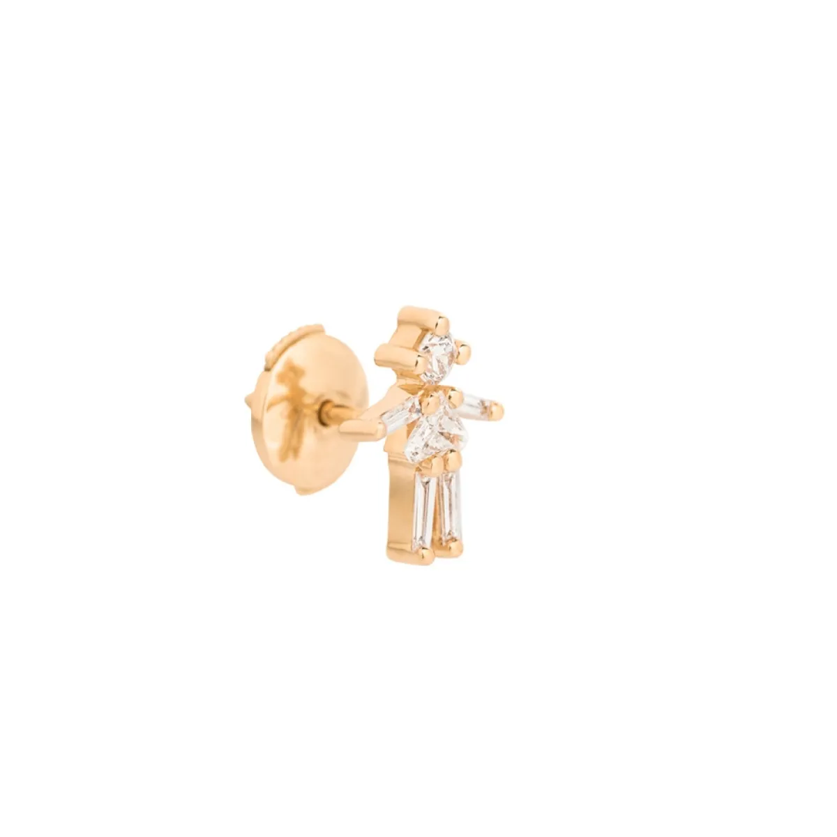 Tomfoolery Yellow Gold & Diamond Girl Single Stud Earring Best
