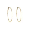 Tomfoolery Yellow Gold Slim Diamond Pave Oval Hoops New