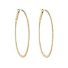 Tomfoolery Yellow Gold Slim Diamond Pave Oval Large Hoops Discount