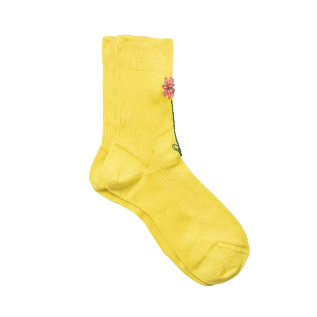 Tomfoolery Yellow Pink Flower Socks Best